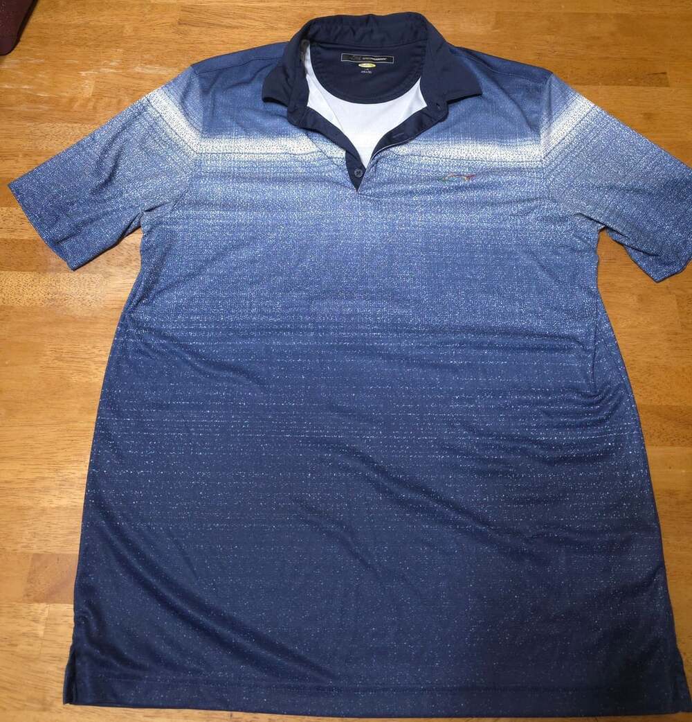 Greg Norman Play Dry Golf Polo Size L Blue Ombre